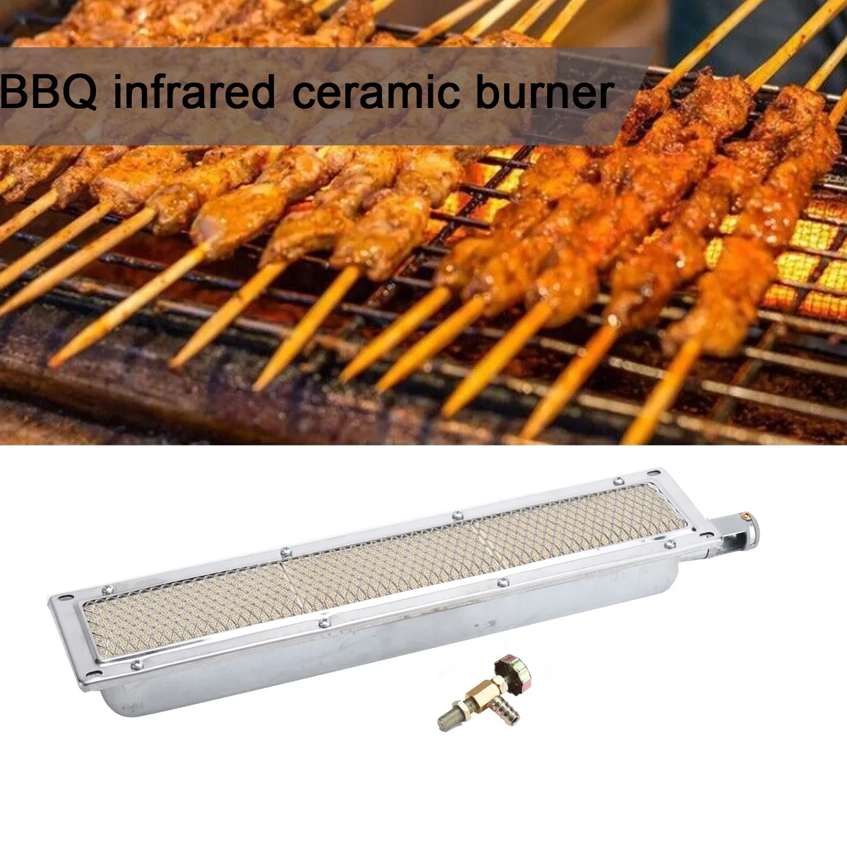 Hochwertiger Gasbrenner für BBQ-Grills, Lebensmittelverarbeitung & landwirtschaftliche Trocknung, gleichmäßige Wärmeverteilung, rauchfrei, schadstofffrei für Restaurants, Bauernhöfe & Lebensmittelindustrie, 44 x 9,5 cm Gas-Infrarot-Keramikbrenner, Metall- & Keramikkonstruktion, Grillbrenner. – Detail 4