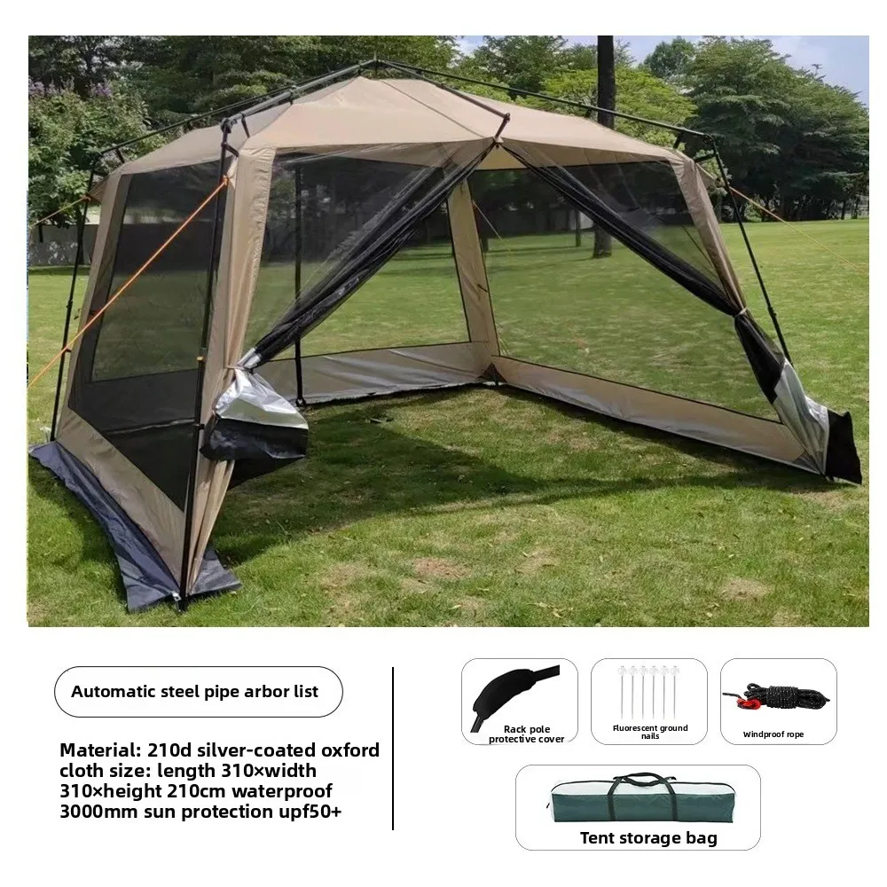 Automatic Tent Outdoor Aluminum Alloy Folding Portable Camping Vinyl Mosquito Net Anti-mosquito Camping Canopy