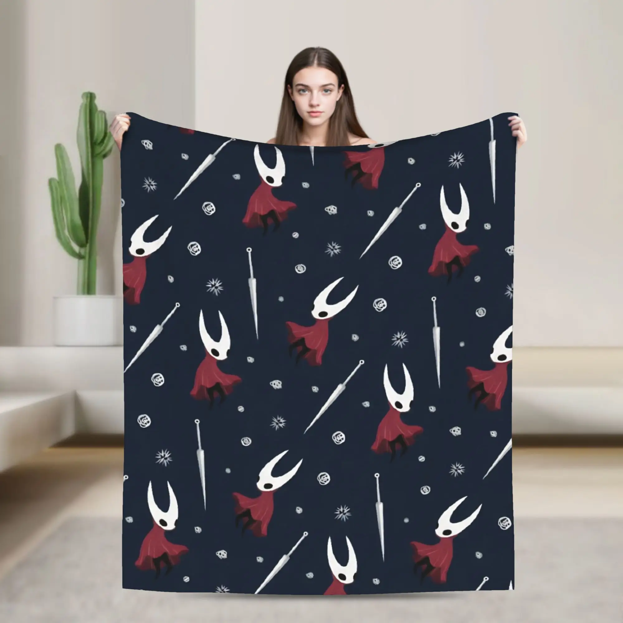 Hollow Knight Blankets Coral Fleece Plush Textile Decor  Breathable Lightweight Throw Blankets for Home Couch Plush Thin Quilt