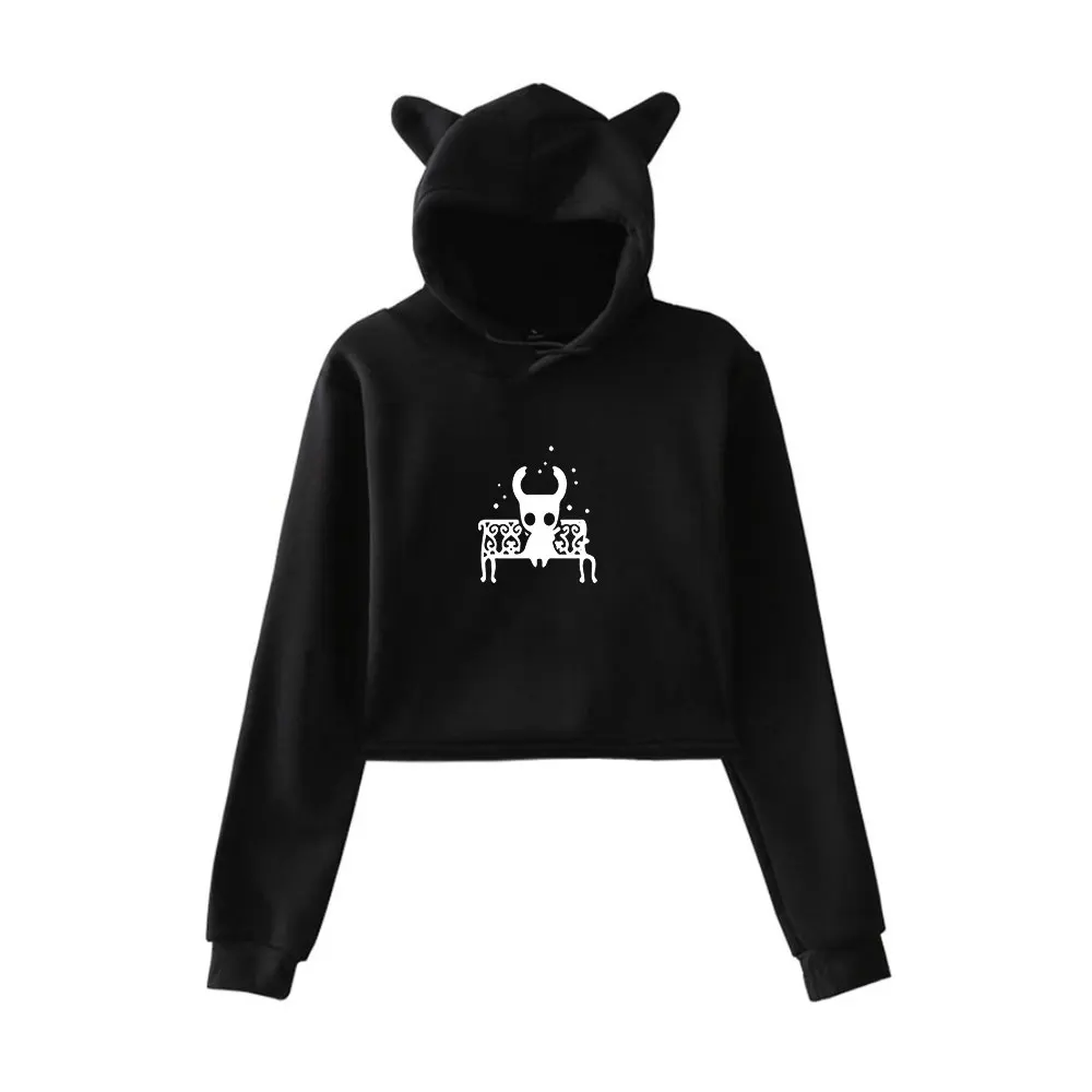 

Hollow Knight Vintage 90s Streetwear logo Hoodie Merch Hoodies Sweatshirts for Girls Cat Ear Crop Fashion Sports Pullover
