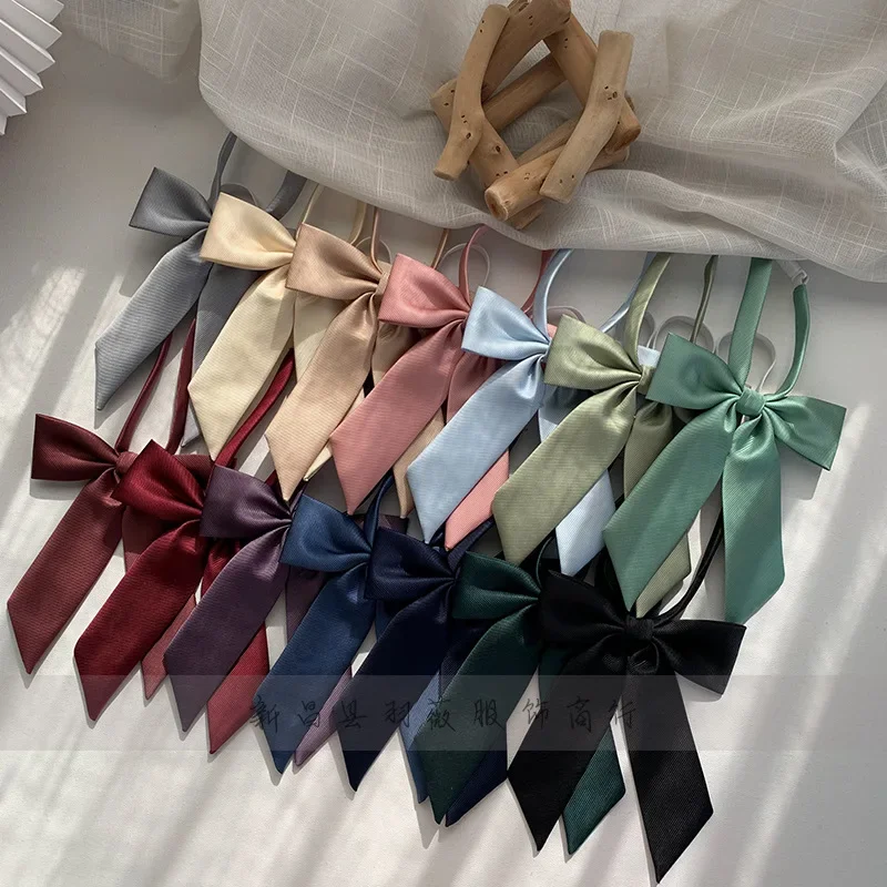 

Solid fine twill small long handle bow tie women girl sailor uniform accessories College style collar flower bow tie