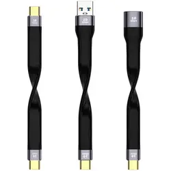 USB C to C Flexible Short Line 13cm USB A To Type-C 10Gbps Data Cable 100W 5A Quick Charge FPC Cord Wire for Laptop Mobile Phone