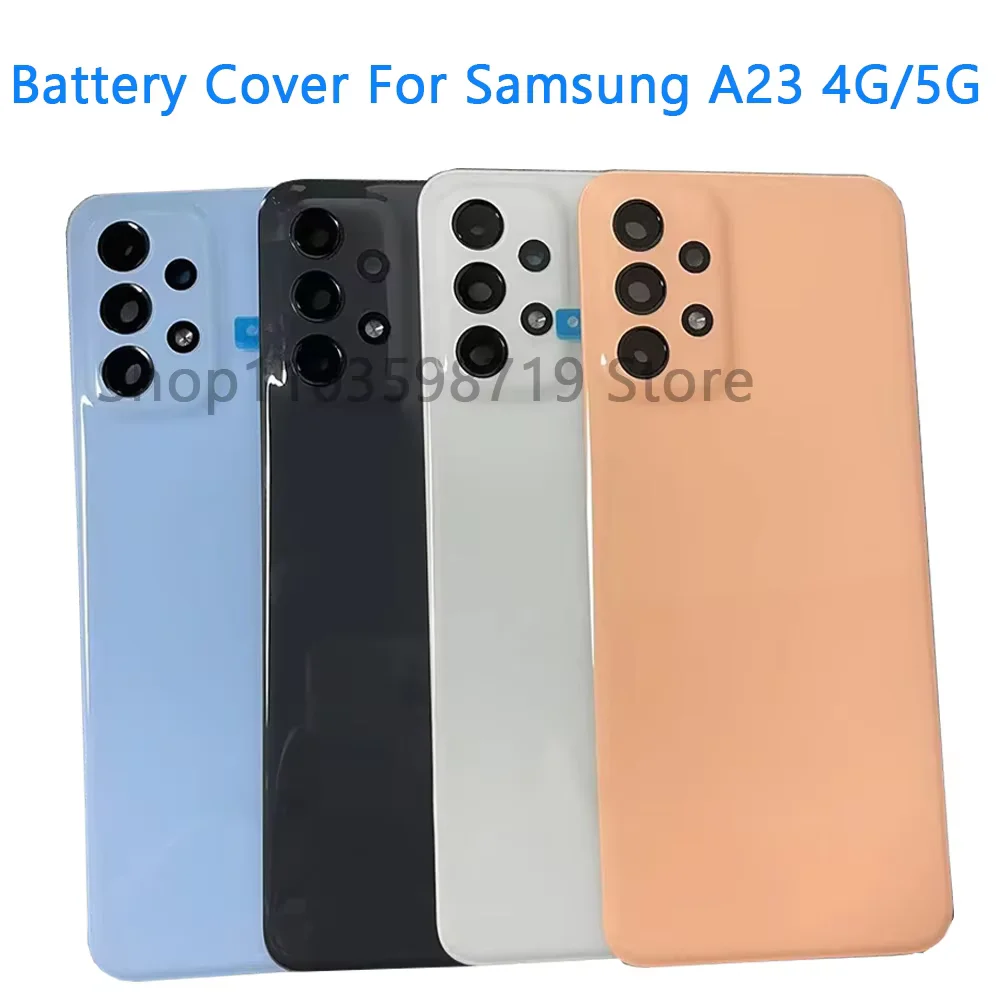 For Samsung Galaxy A23 4G 5G A235 A236 Phone Housing Case Battery Back Cover Rear Door Cover Panel Chassis+Camera Lens