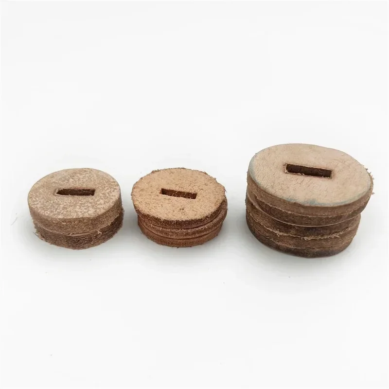 Oval Natural Leather Handle Washers DIY Craft Knife Handle Spacer Making Replacement Parts