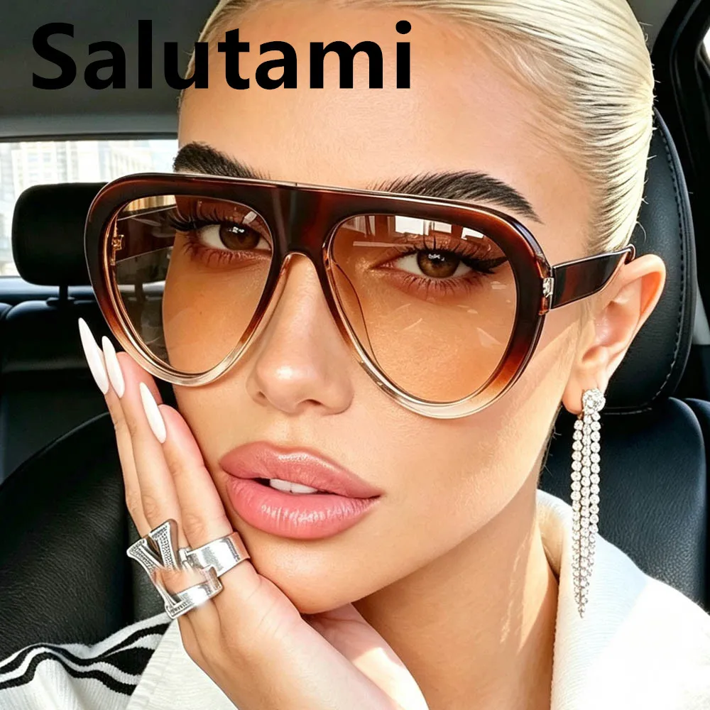 Vintage Large Frame Oval Sunglasses for Women New Fashion Outdoor Holidays Driving Sun Glasses Ladies Uv400 Eyewear Cat Eye