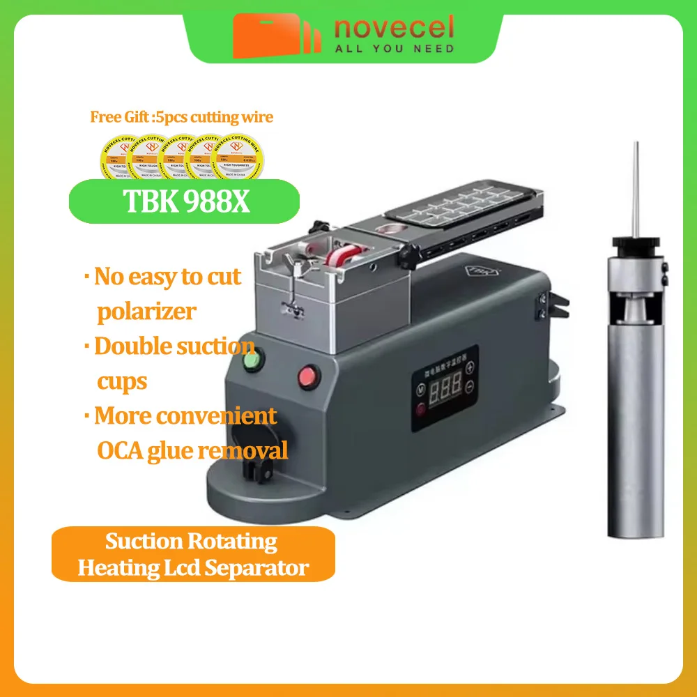 

TBK 988X Super Strong Suction Rotating Heating for Mobile Phone LCD Screen Glass Polarizer Glue Removal Heating Separator