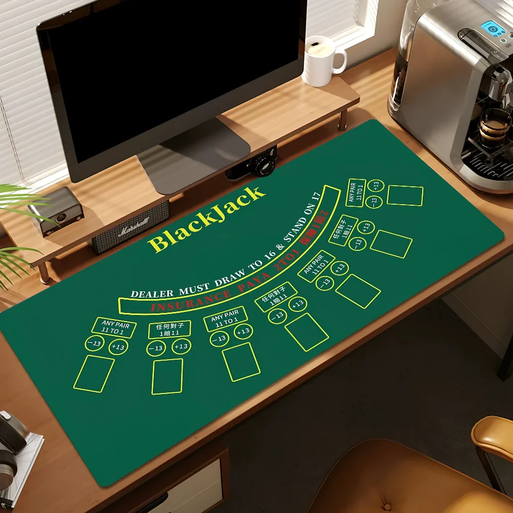 Blackjack Baccarat Mouse Pad Desk Mat Large Non-slip Anti-fray Keyboard Ergonomic Office Rubber PC Home Custom