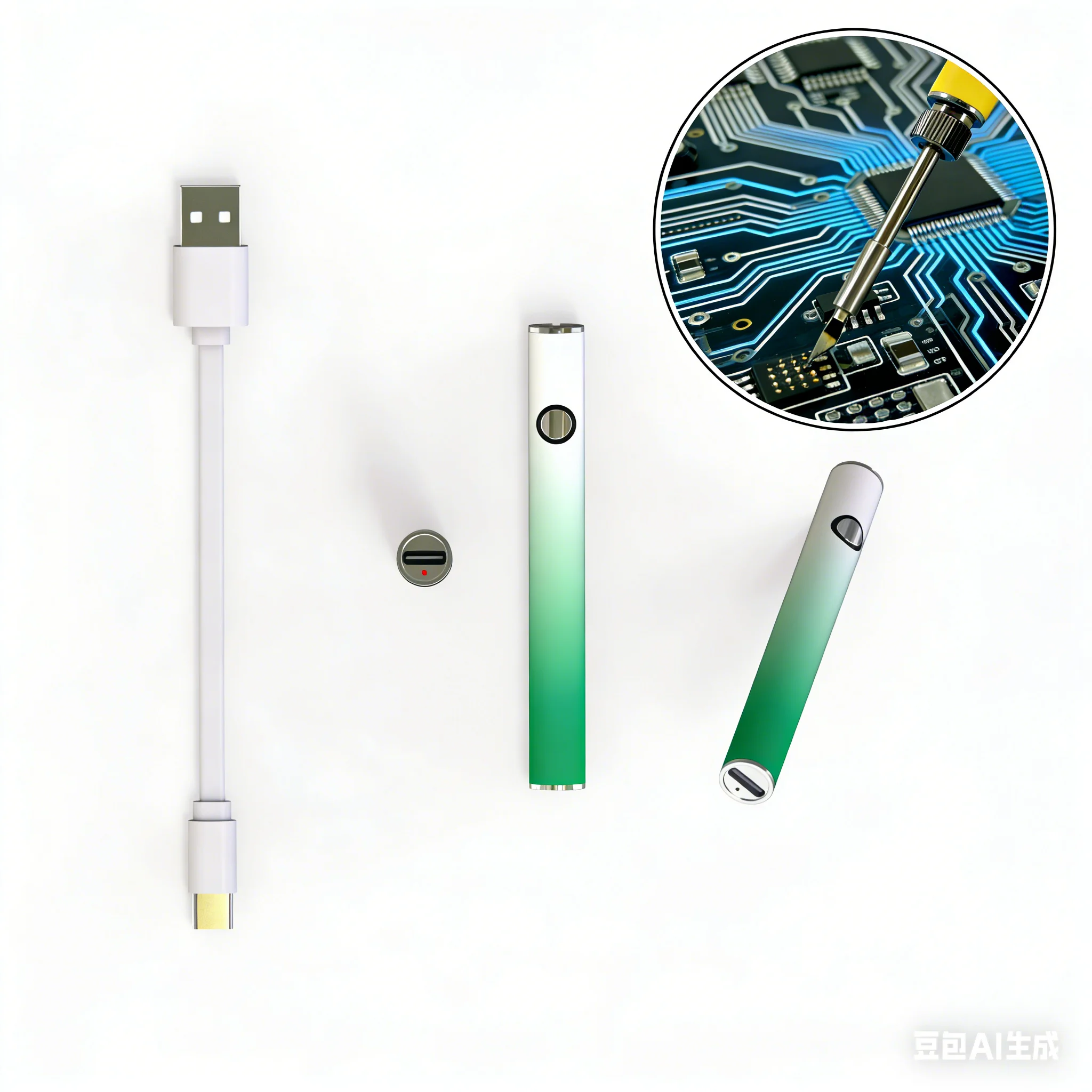 350mah two-color,Portable DIY Soldering Iron, 510 Thread Battery, DIY Mini Light Bulb, Hot Knife, Repair Heating Cutting Tool