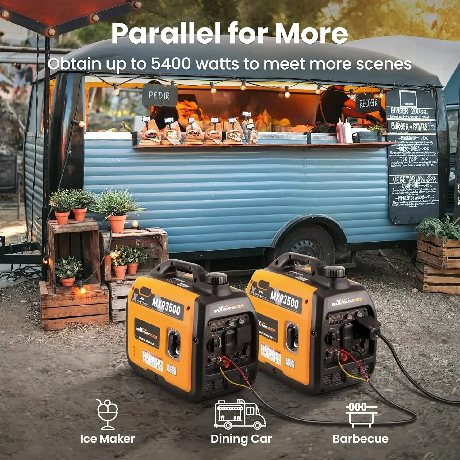 XMSJ 3500W مولد عاكس محمول يعمل بالغاز ومتوافق مع EPA وخفيف الوزن للطاقة الاحتياطية المنزلية