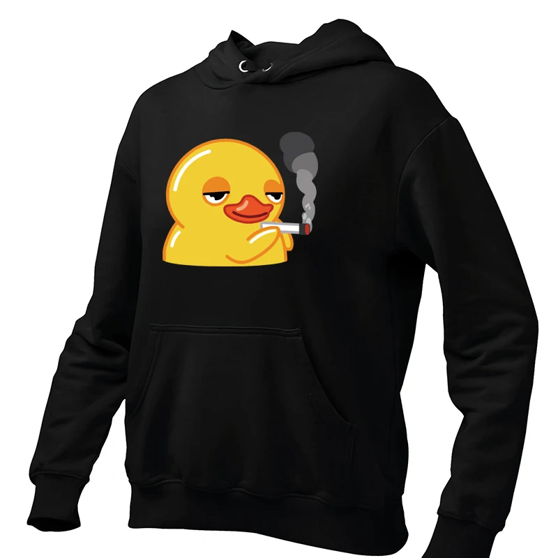 Duck Smoking Meme Hoodies Funny Meme Trend Y2k Hooded Sweatshirt For Men Women Soft Unisex Pullovers