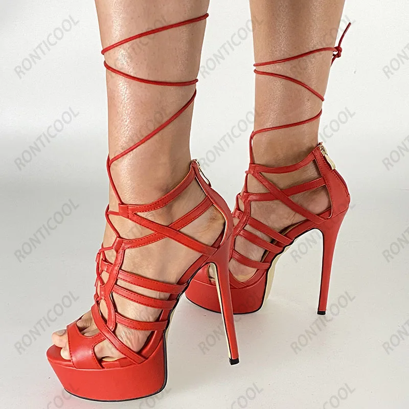 Ronticool 2021 اليدوية النساء صنادل طراز جلاديتور مقاوم للماء مثير خنجر الكعوب المفتوحة تو أنيقة أحذية الحفلات السوداء حجم الولايات المتحدة 5-20