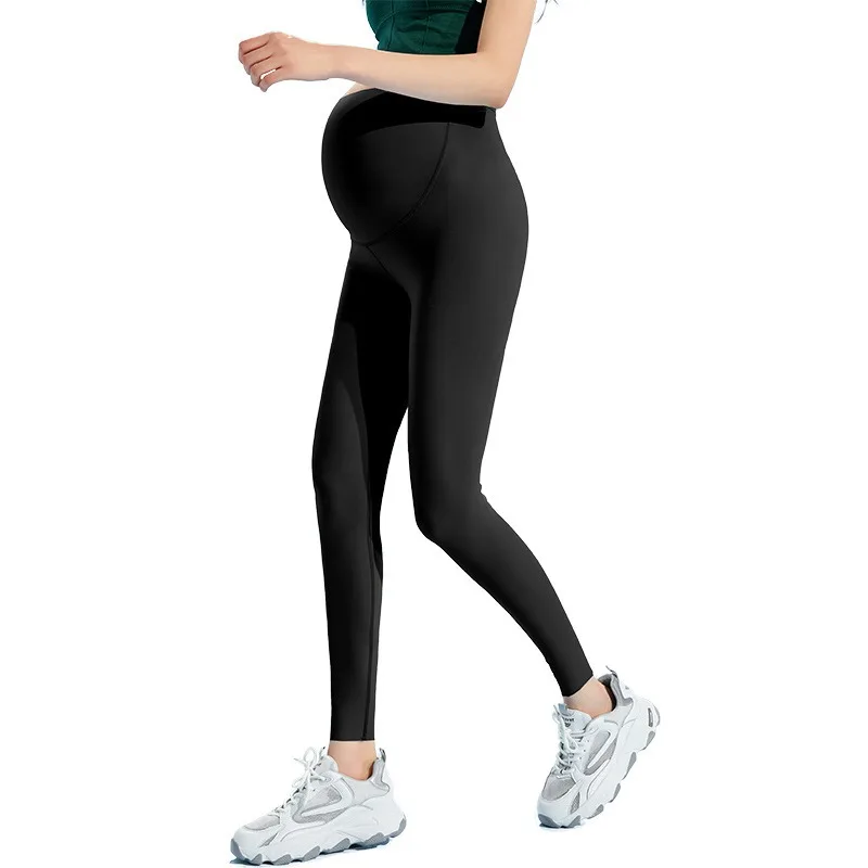 Leggings finas para maternidade, sem costura, suporte para barriga, verão, calças de yoga, casacos, prontos para gravidez, leves e elásticos