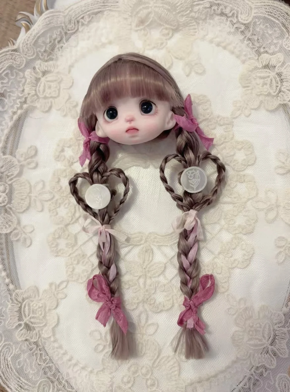 Hair for doll 14cm ob11 wig fit 5-6