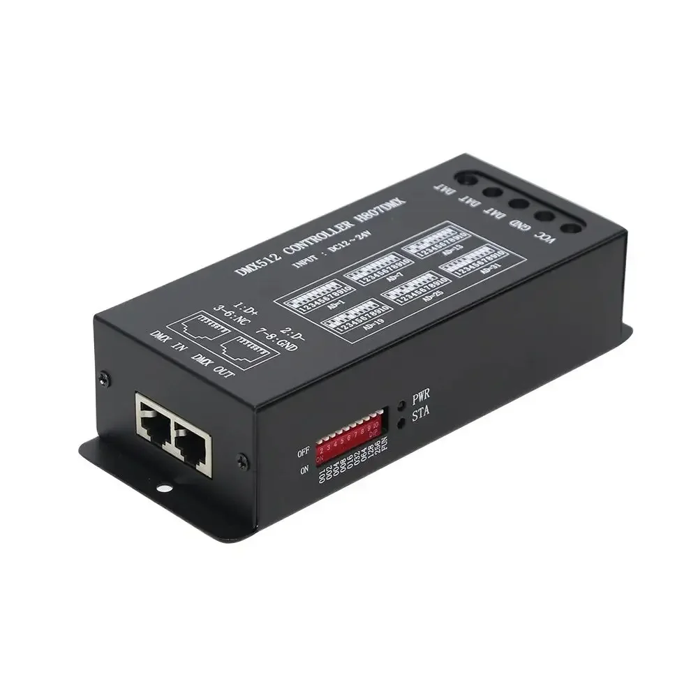 New LED Decoder DMX Console To SPI  RGB Controller 14 Channels DMX512 Controller For WS2811 WS2812 WS2813 Led Strip Light