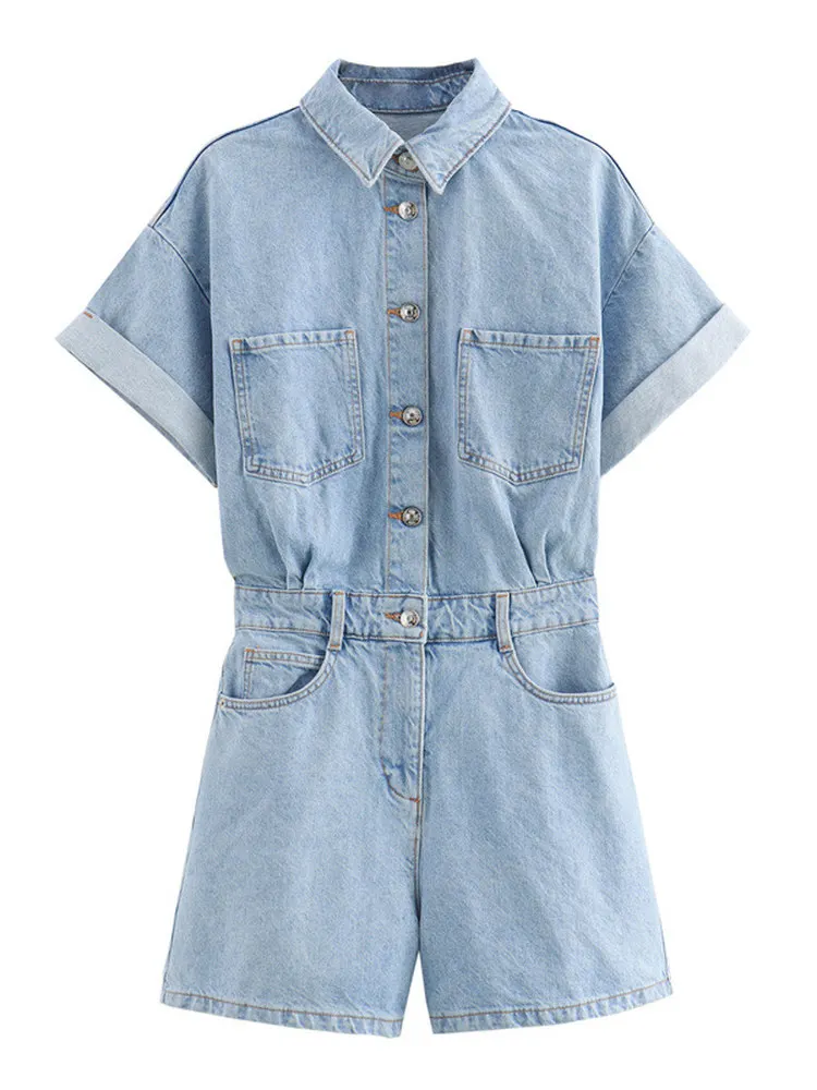 Nana Ou ort Sve Workwear Denim Overalls Women's Summer 2025 New High-End Small Size Faion Set Casual Ele