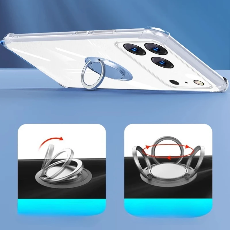 Подушка безопасности, магнитный кольцевой держатель из ТПУ, чехол для iPhone 17Air 17 ProMax, мягкий силиконовый чехол на заднюю панель для iPhone 17Pro, противоударный прозрачный бампер