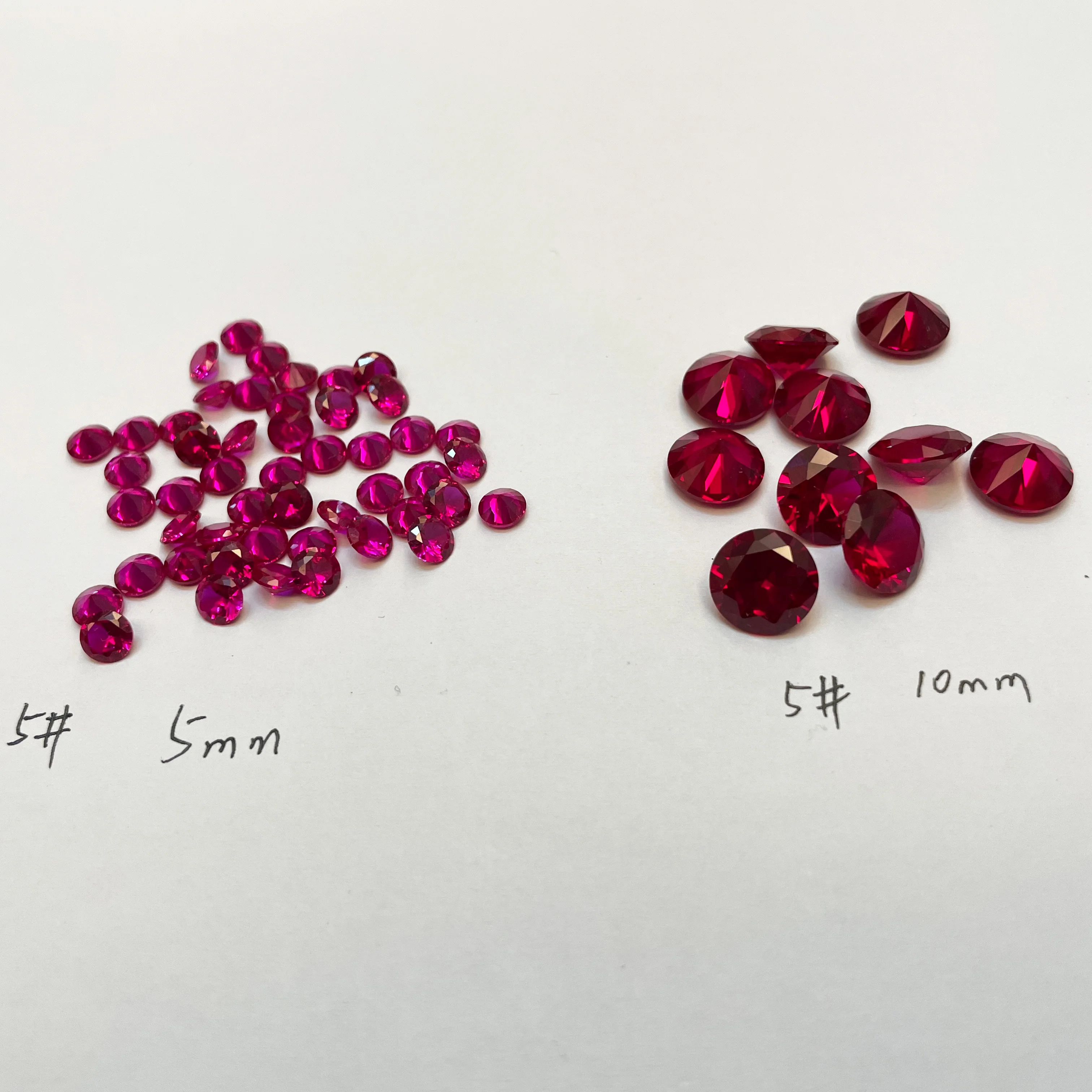 3~12mm AAAAA Quality Loose 5# Red Stones Round Brilliant Cut Ruby Red Corundum Stone Synthetic Gems For Jewelry DIY Making