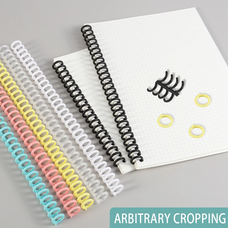 10Pcs A4/B5 Soft Plastic Loop Wire Binding Rings for Loose-Leaf Notebooks Spiral Coil Binding Strips Fastener Rings