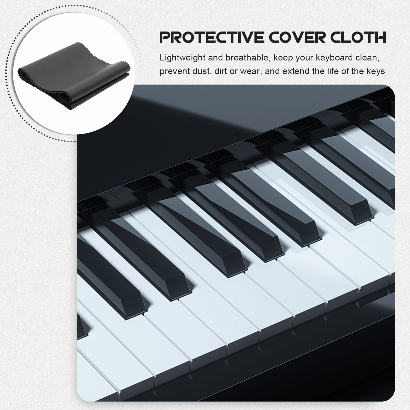 Premium Piano Keyboard Cover for 88- Dustproof Moisture-Resistant Key Protector Non-Fade Wrinkle-Free Easy Clean