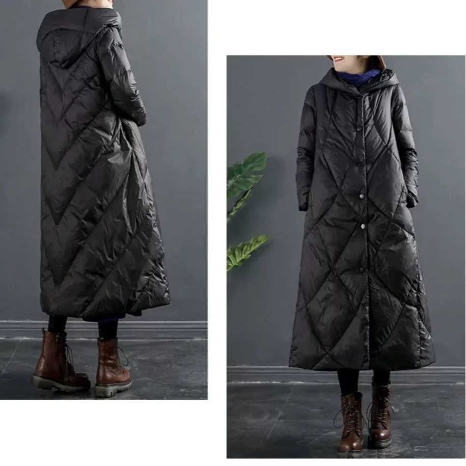 겨울 여성 다운 재킷 후드 오버사이즈 다운 재킷 코트