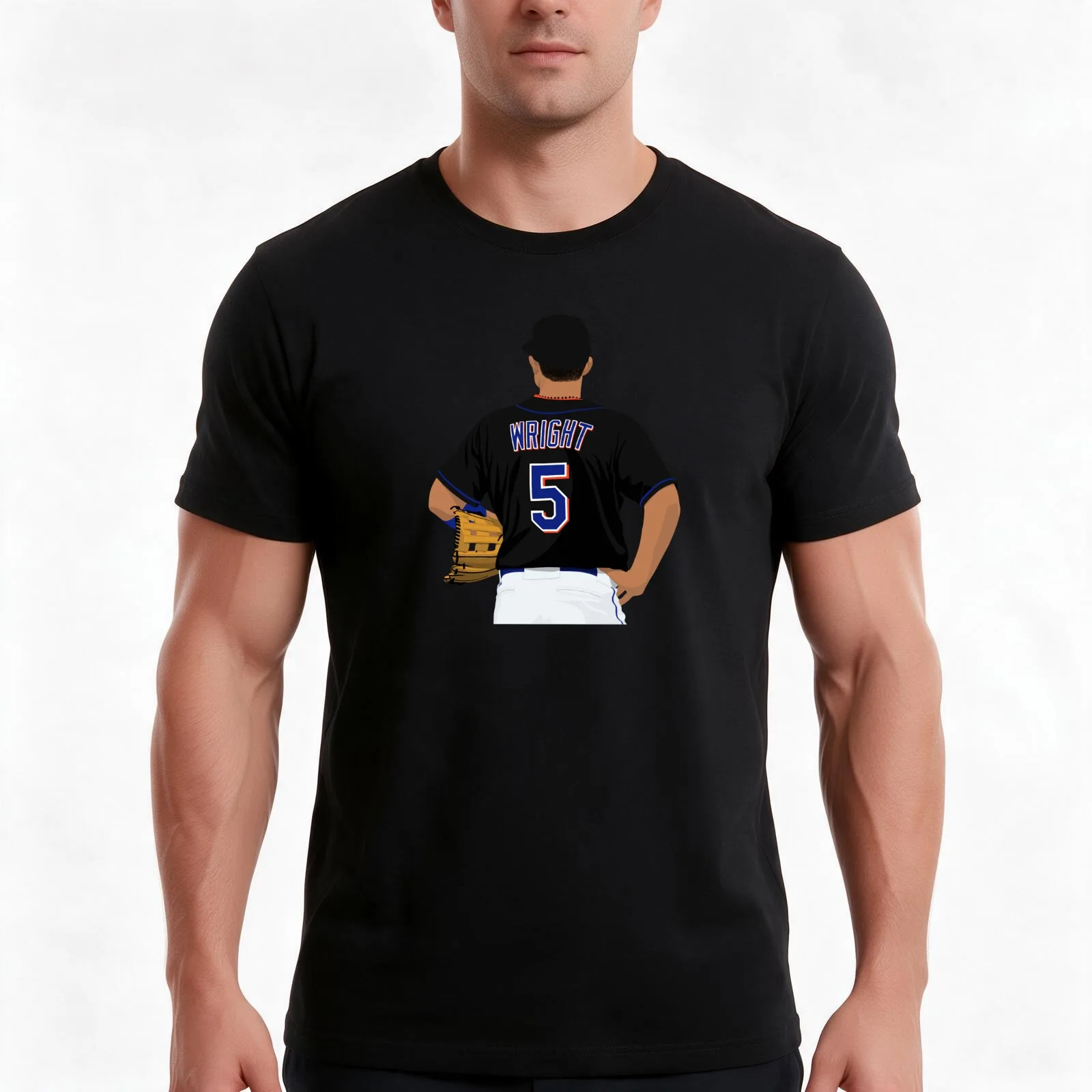 David Wright 5 T-Shirt Summer Casual Cotton Tee Oversized Streetwear Tops Vintage Graphic Print Loose Fit Short Sleeve
