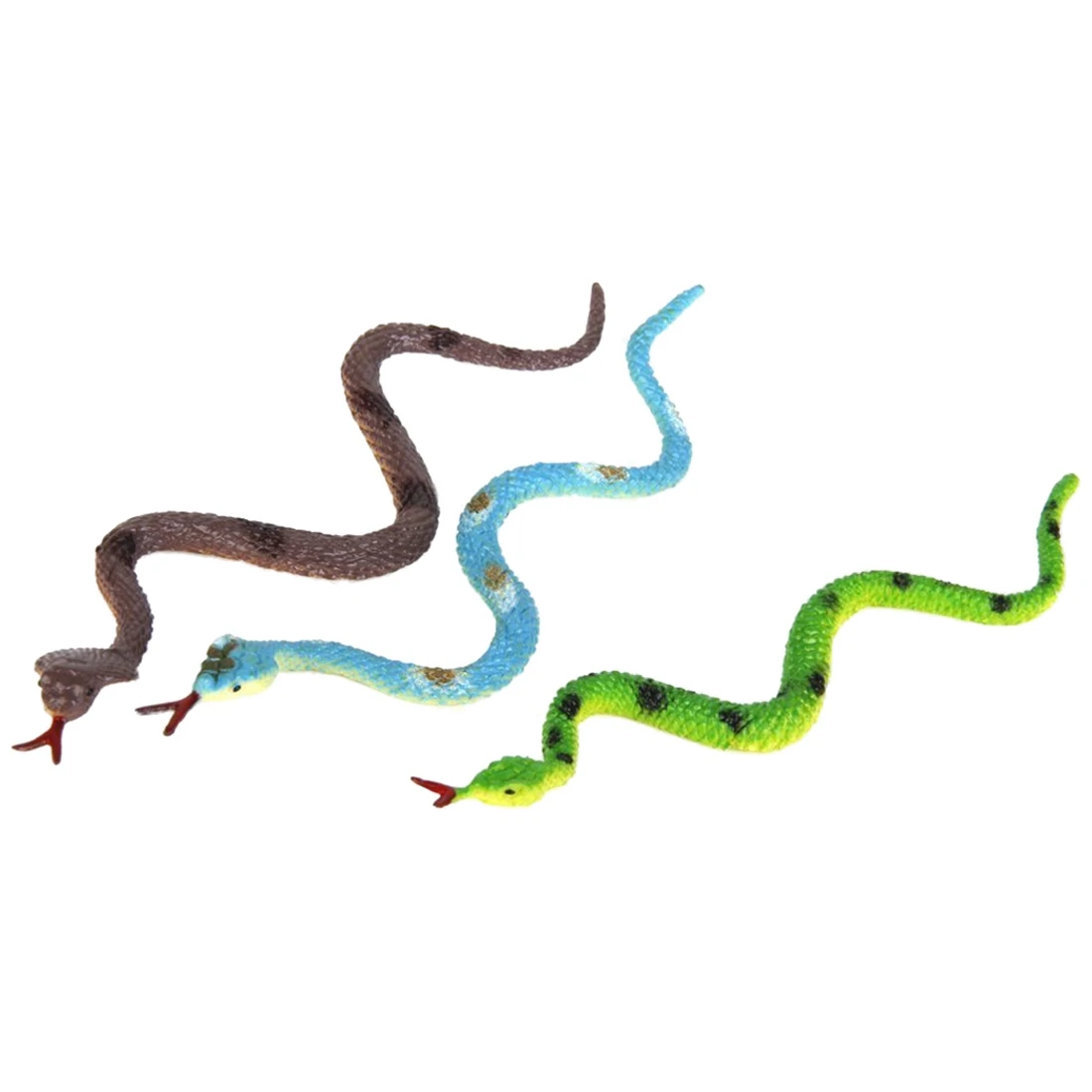 Plastic reptile animal snake model toy 12pcs multicolour