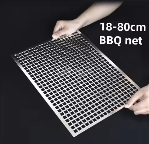 Thick 304 Stainless Steel ﻿rectangle BBQ Grill Mesh Roast Nets Grill Tool Iron Nets barbecue accessories non-stick BBQ Mat Grid