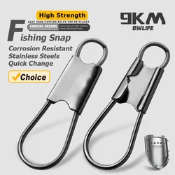 Fishing Interlock Snaps 50~200Pcs Stainless Steel Safety Snap Fishing Clip Saltwater Freshwater Quick Change Fast Clip Connector