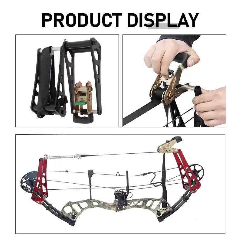 Portable Aluminum Alloy Compound Bow Press Ratchet Bowstring Tuning Tool Limb Bracket Hunting Archery Bow Maintenance Kit