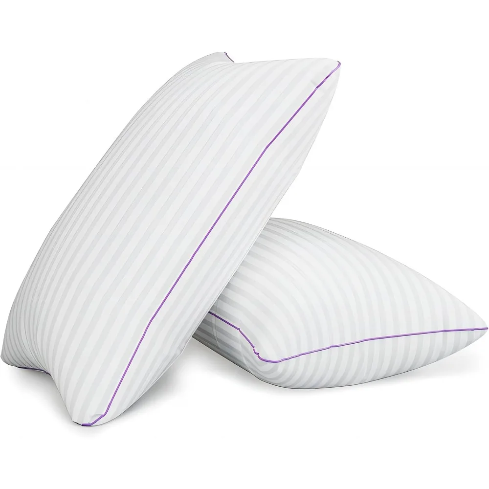 

Pillow set (2 pieces), breathable hotel series bed pillows, medium softness, down-filled material instead of microfiber