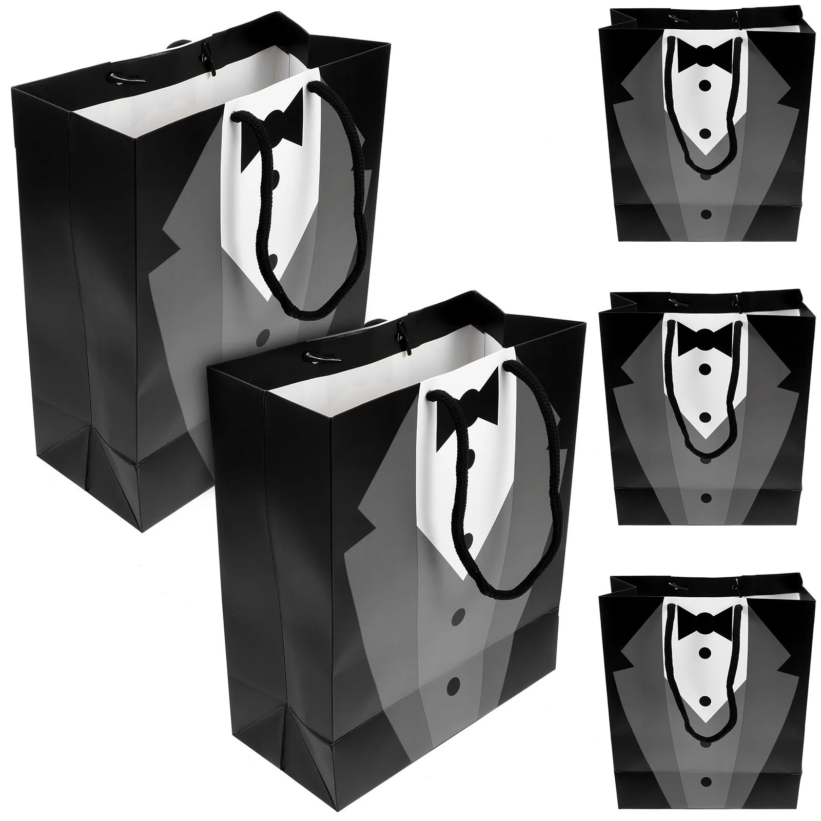

5Pcs Paper Bags Practical Black Souvenir Baby Souvenir Bags Shower Gift Treat Bag Party Favor Pouch Storage