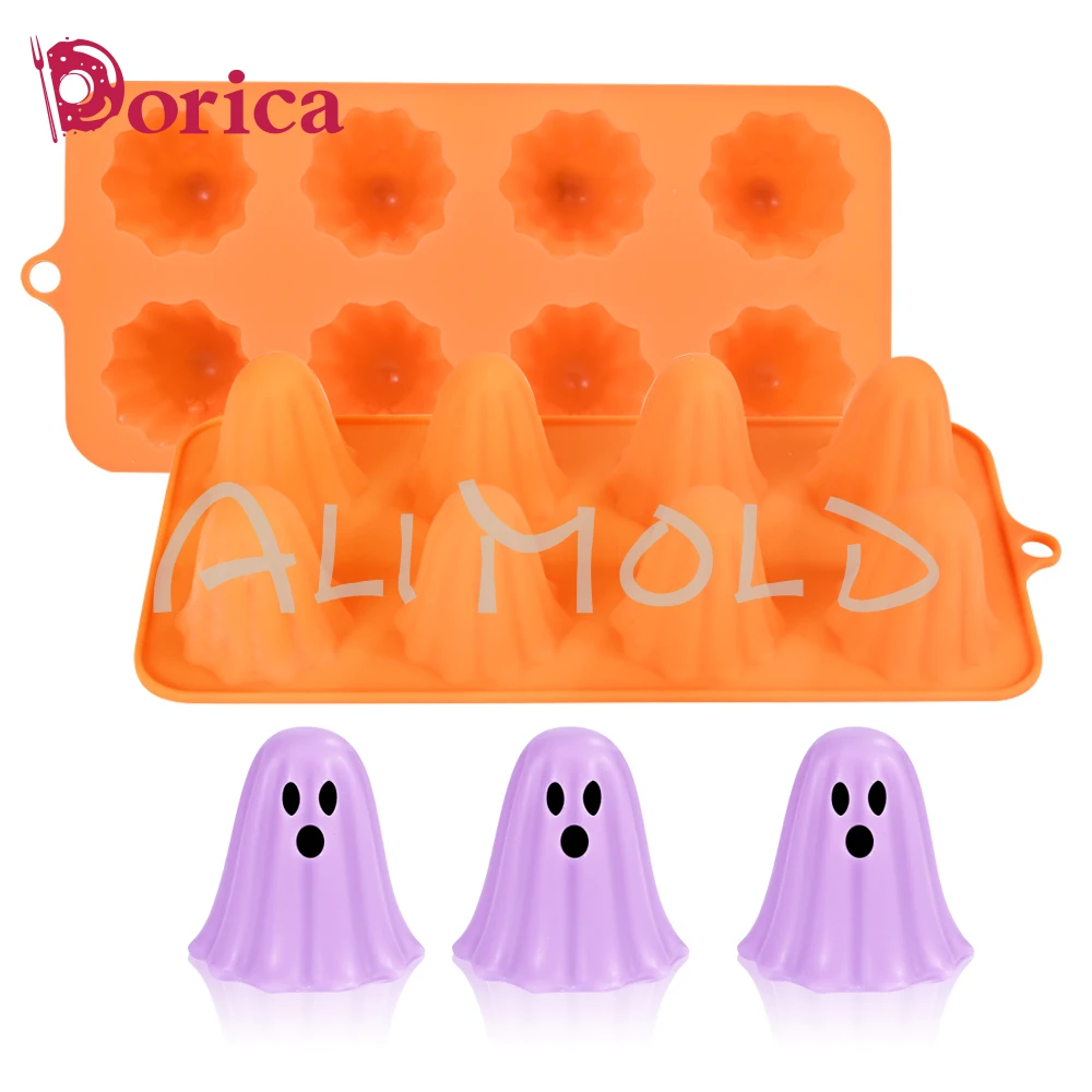 8 حفرة شبح سيليكون قالب الشوكولاته شمعة الصابون محلية الصنع فندان الحلوى الآيس كريم كعكة أدوات تزيين لوازم المطبخ الخبز