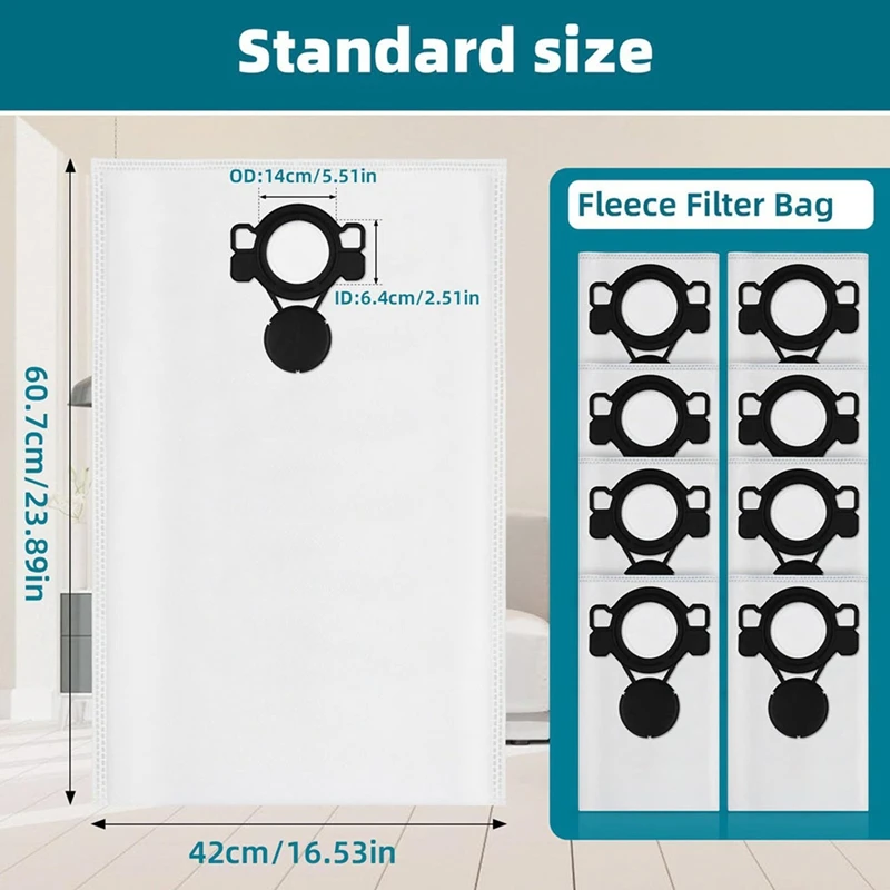 24X ว 107418353   ถุงกรองสําหรับเครื่องดูดฝุ่นแบบเปียก/แห้ง/เครื่องดูดฝุ่น รุ่น VC4210L ถุงเปลี่ยนความจุขนาดใหญ่