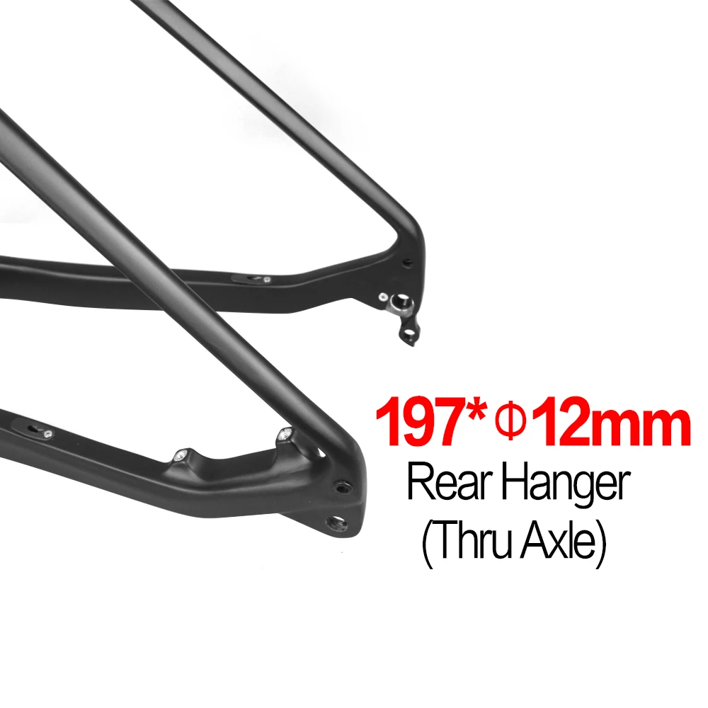 AIRWOLF 26ER Carbon Fiber Fatbike Frame 197*12 Size Available Full Carbon Fatbike Frameset BB100 Snow Bike Frame With Fork