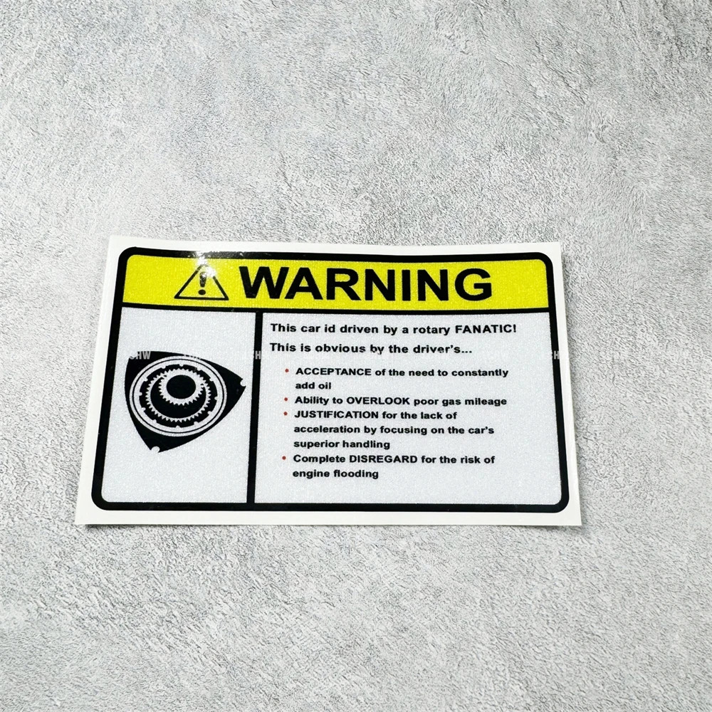 Warning Rotary Stickers Car Styling Vinyl Truck Auto Body Window Tail Motorcycle Helmet Tape