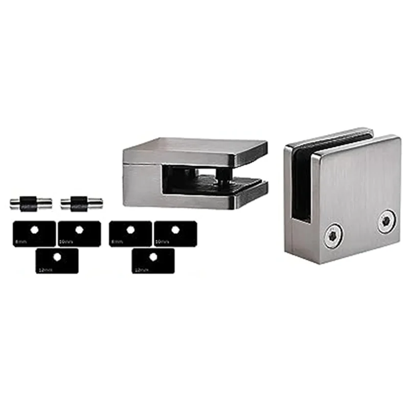 

Y50A-2 Pieces Of Stainless Steel Glass Clips, Adjustable Glass Shelf Brackets, Glass Stair Guardrail Fish Mouth Fixing Clips Dur