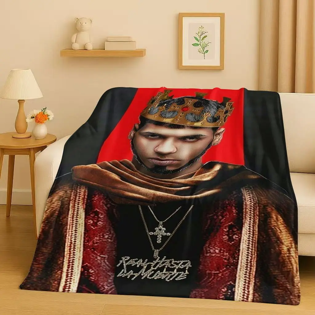 3D Anuel AA Real Hasta La Muerte Rapper Flannel Blanket,Ultra Soft Warm Plush Throw for Home Bedroom Bed Sofa Cover Kids Picnic