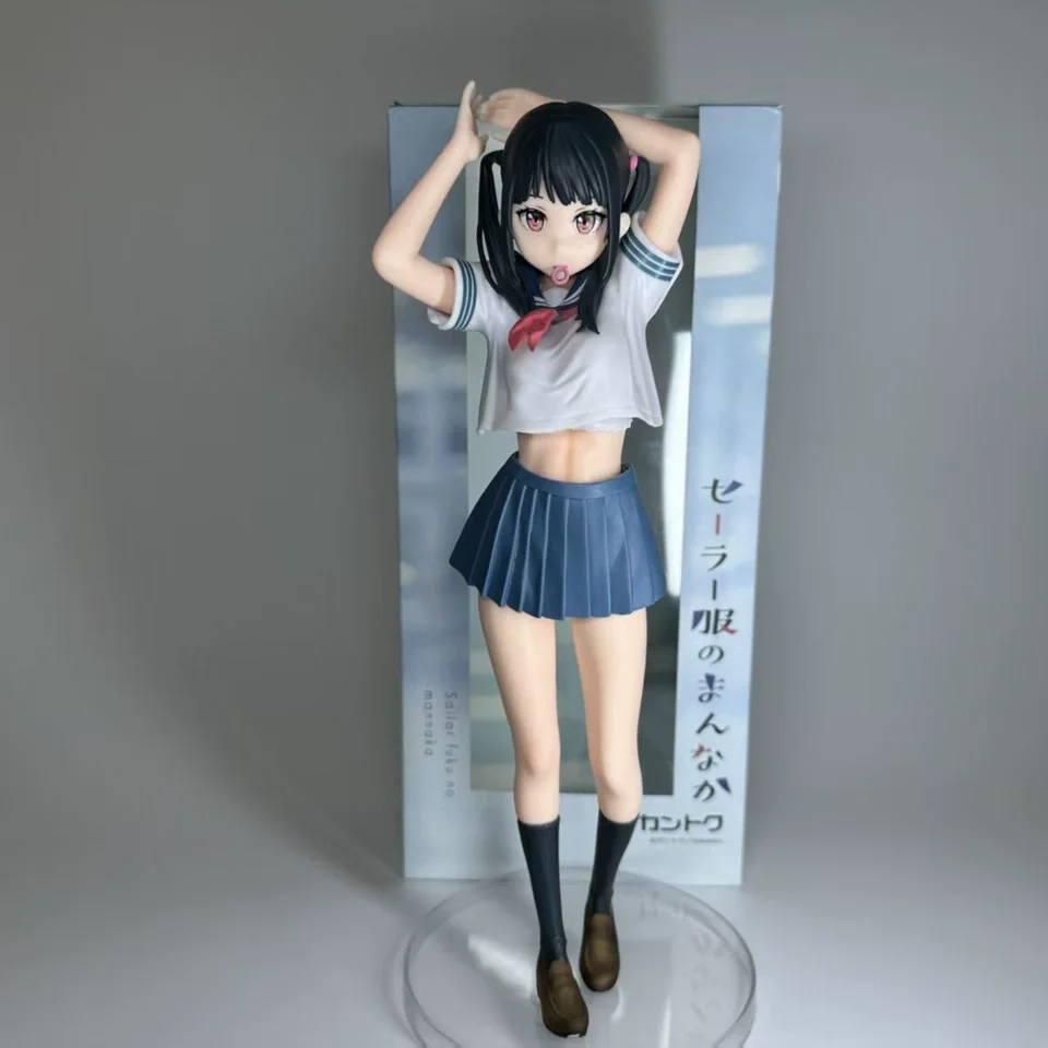 

Фигурка школьницы в стиле аниме со съемным нарядом моряка и двойными хвостиками, коллекционная статуя, настольный дисплей