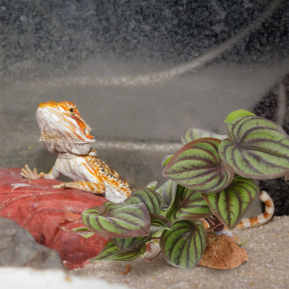 

Simulated Terrarium Plants Realistic Decor Reptile Tank Supplies Lifelike Aquarium Decors Plastic Habitat Accessories