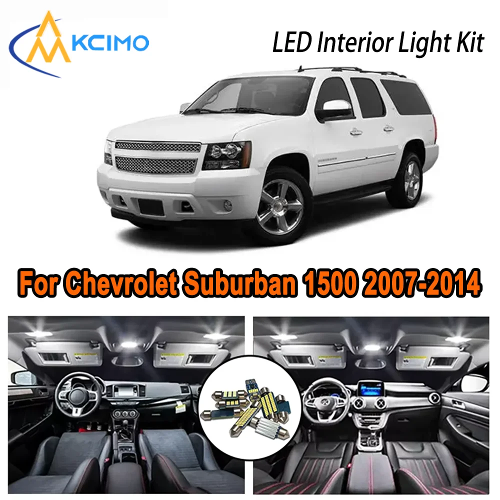 

High-Quality LED Interior Kit for Chevrolet Suburban 1500 2500 2007-2014 Premium Error-Free Dome Map Trunk Automotive Lamps