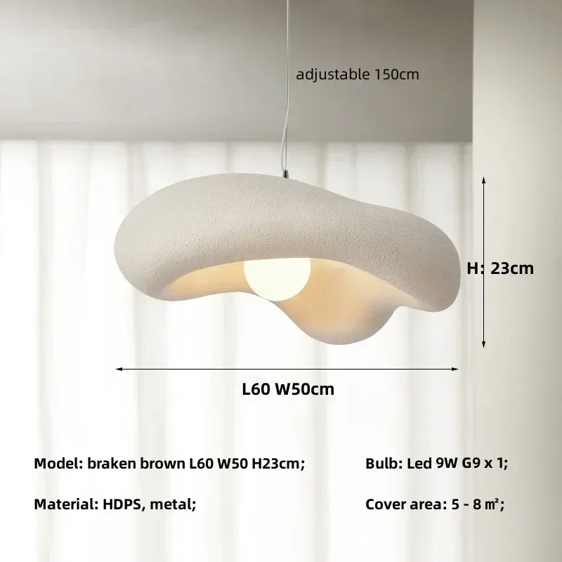 Nordic Cream Style Restaurant Kroonluchter Eenvoudige slaapkamer Woonkamer Eettafel Lamp Wabi-sabi Stijl Hanglamparmaturen