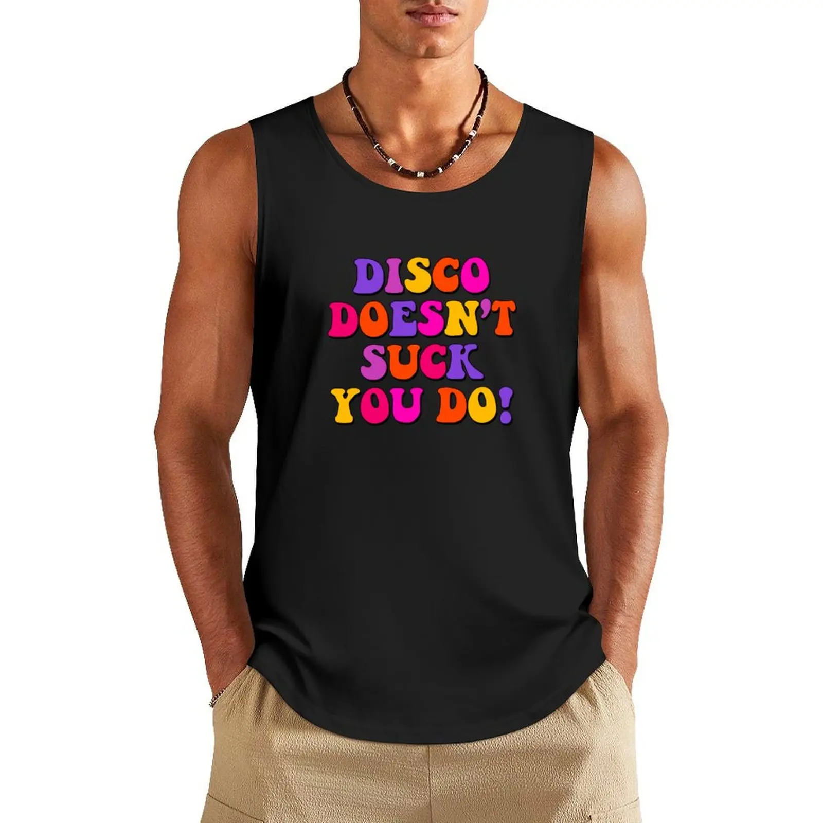 DISCO DOESN'T SUCK YOU DO!! Tank Top Vests mens designer clothes t-shirts for Men's gym