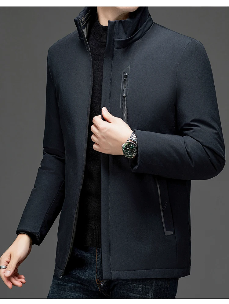 

Men's Winter Long Coat Business Fashion Brand Detachable Hooded Paarkas Men Casual Versatile Thick and Loose Warm Cotton Parkas