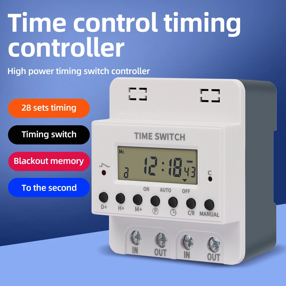 

220V Digital Weekly Timer Switch Electronic Programmable Time Controllor with 28 Times on/off Per Day Time Set Range 1min-168H