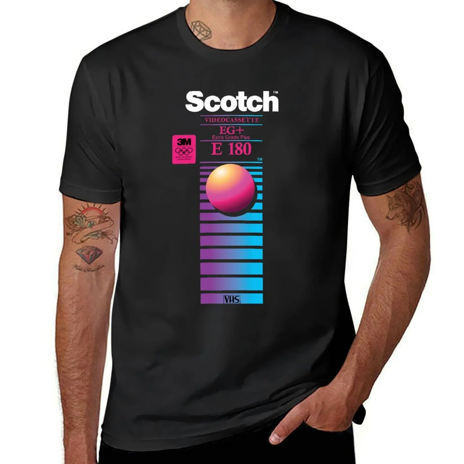 

Vaporwave VHS Scotch E-180 EG+ T-Shirt blanks korean fashion sweat shirts, men