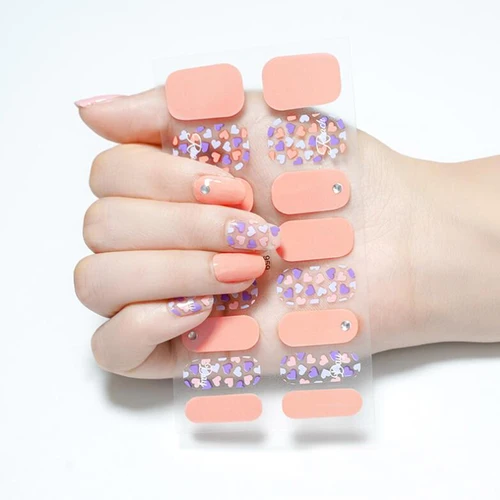 Pegatina de Uñas de cristal 5D, película de esmalte de Uñas de Gel sin luz UV, envolturas de cubierta completa, calcomanía adhesiva, decoraciones, prensa en Uñas Postizas