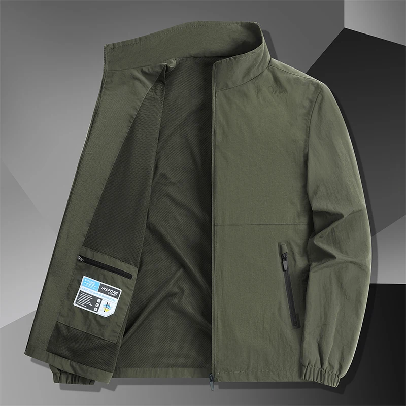 

Новый большой размер, весенне-осенний мужской тюнер, уличный повседневный высококачественный спортивный воротник-стойка, свободная верхняя одежда, пальто