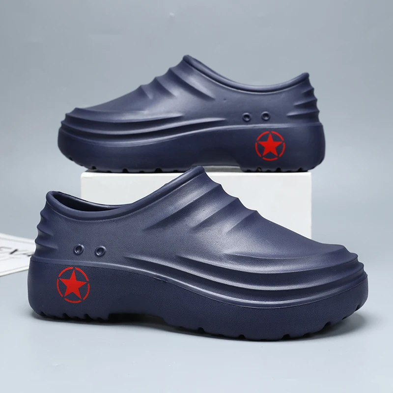 

Men's Chef Kitchen Work Shoes Soft Rubber Sandals Clogs for Garden - Slip-Resistant Comfortable Footwear