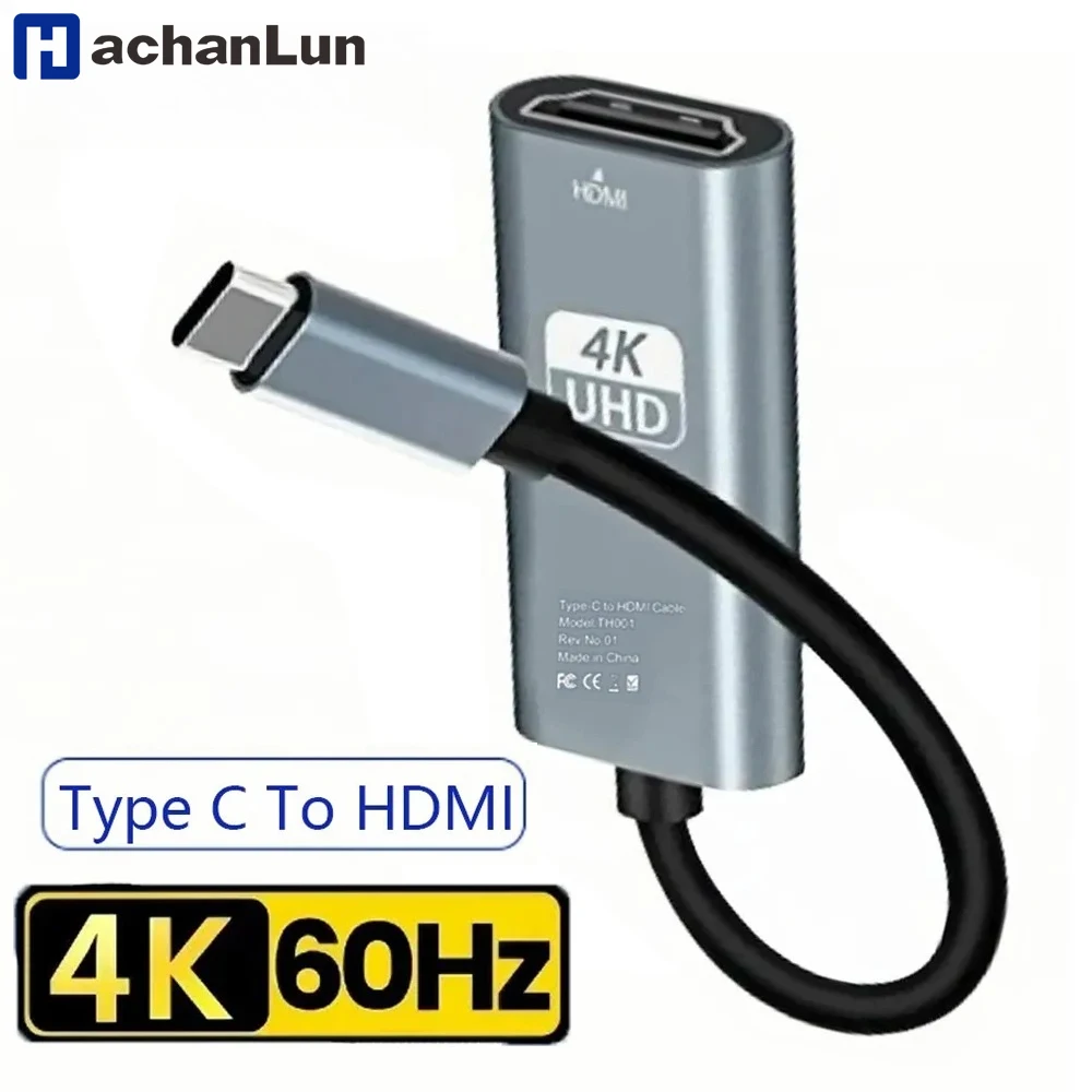 4K 60Hz  Type C to HDMI Adapter USB 3.1 HUB HDTV Converter Cable for iPhone 15 TV Converter for iPad Samsung Laptop PC MacBook