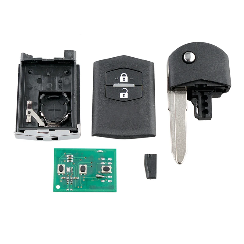 2 زر سيارة مفتاح بعيد فوب قذيفة صالح لمازدا 3 BT-50 433MHz الوجه للطي مفتاح قذيفة غطاء مع ID63 80Bit رقاقة 41781